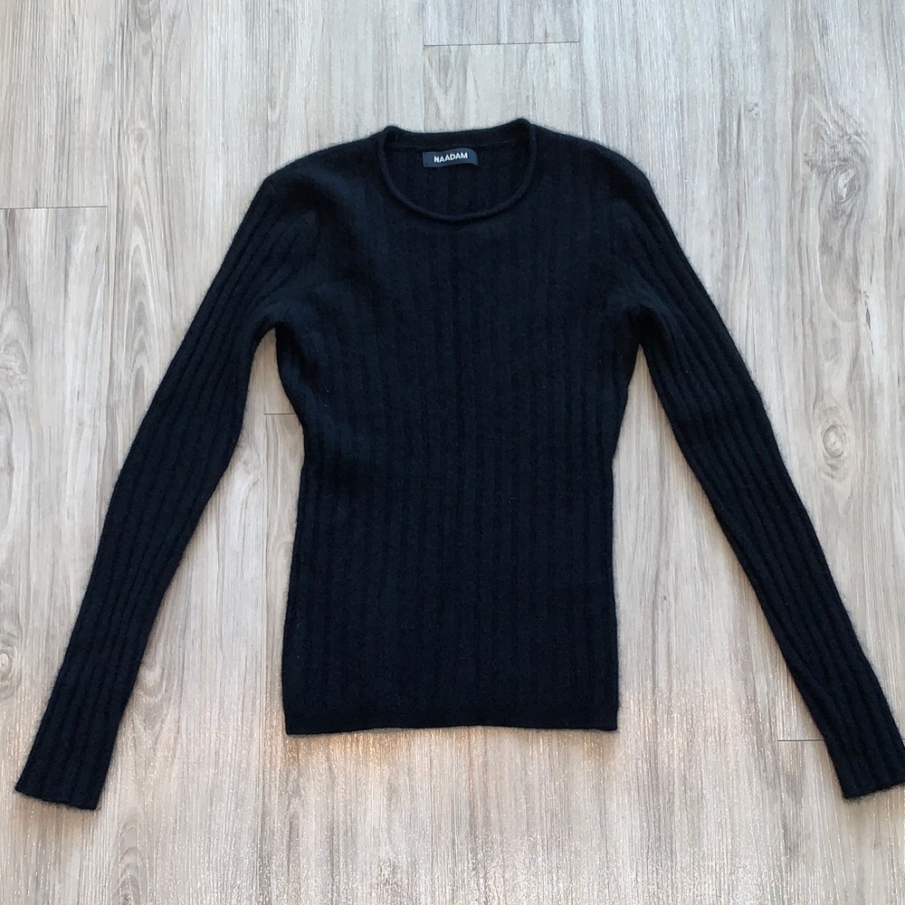NAADAM 100% Cashmere Black Crew Neck Sweater